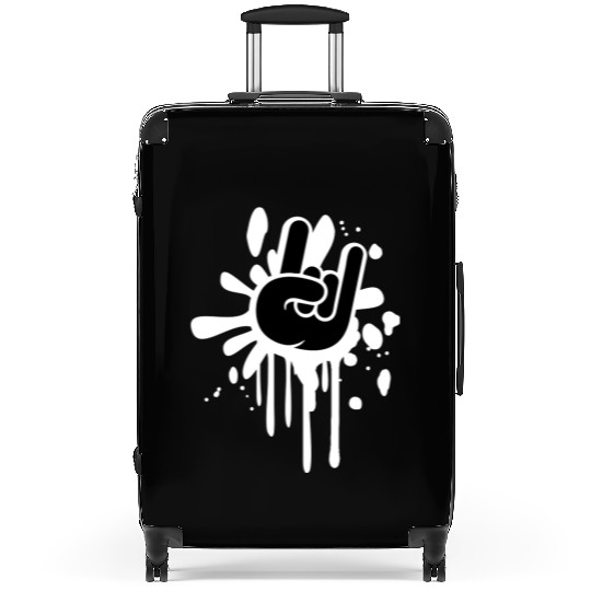 Heavy metal graffiti drop horn finger hand gesture Suitcases