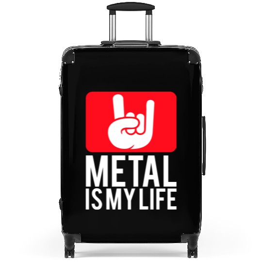 Heavy Metal Is My Life Hard Rock Music Text Quote Suitcases