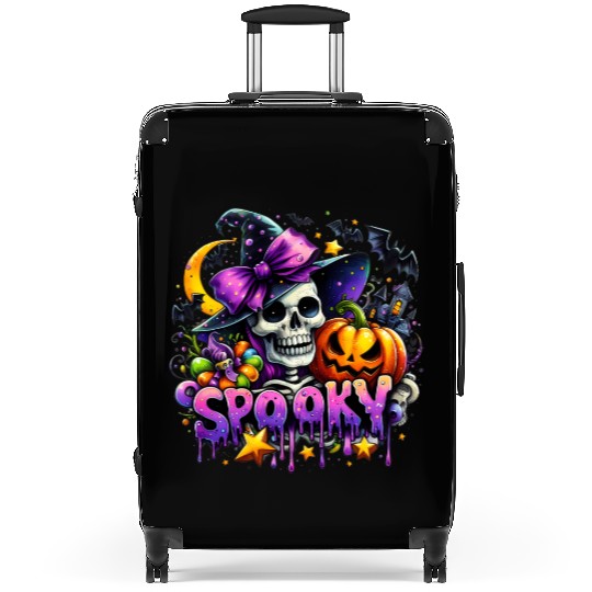 Halloween Spooky Season Witch Skeleton Suitcases