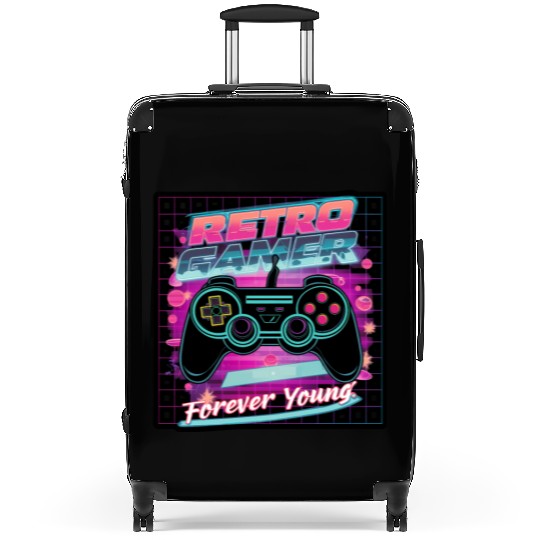 Retro Gamer Forever Young 01 sticker Suitcases