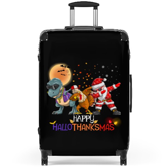 Dabbing Dinosaur Turkey Santa Claus Hallothanksmas Suitcases