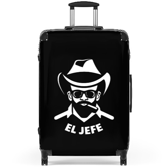 El Jefe (White Print) Suitcases