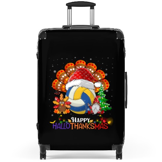 Volleyball Turkey Gnome Happy Hallothanksmas Suitcases