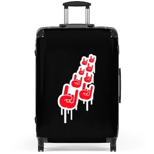 Heavy metal graffiti drop horn finger hand gesture Suitcases