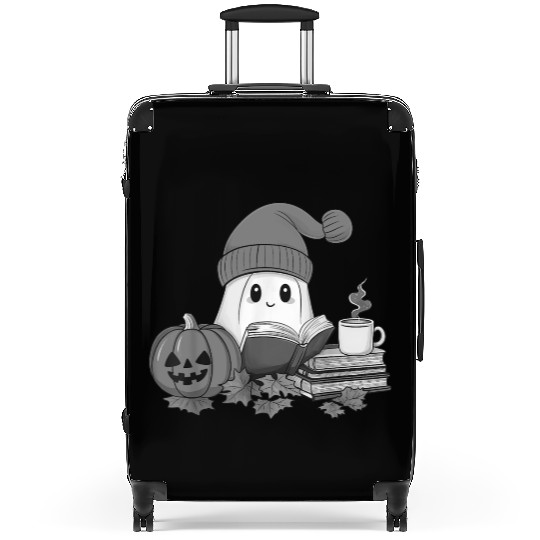 Cute Teacher Ghost Reading Book Lovers Halloween Suitcases