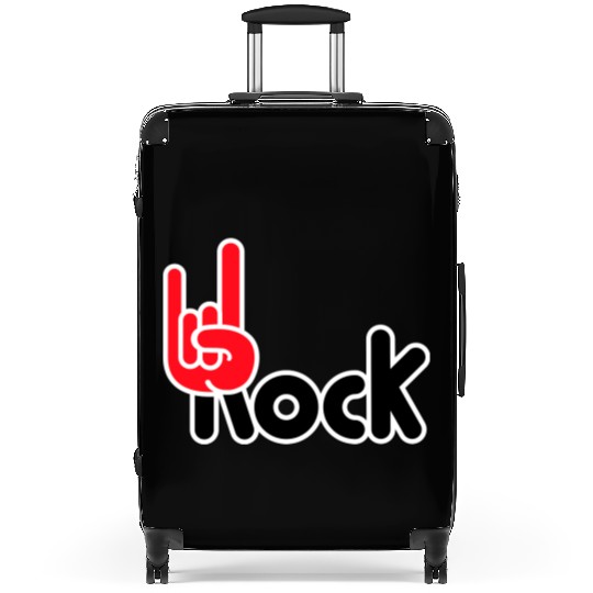 Heavy Metal Fun Hard Rock Music Horns Hand Gesture Suitcases