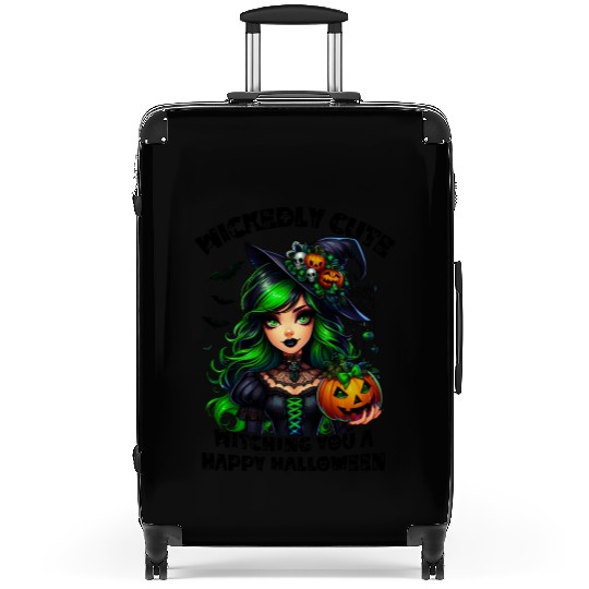 Halloween Wicked Cute Green Witch Suitcases