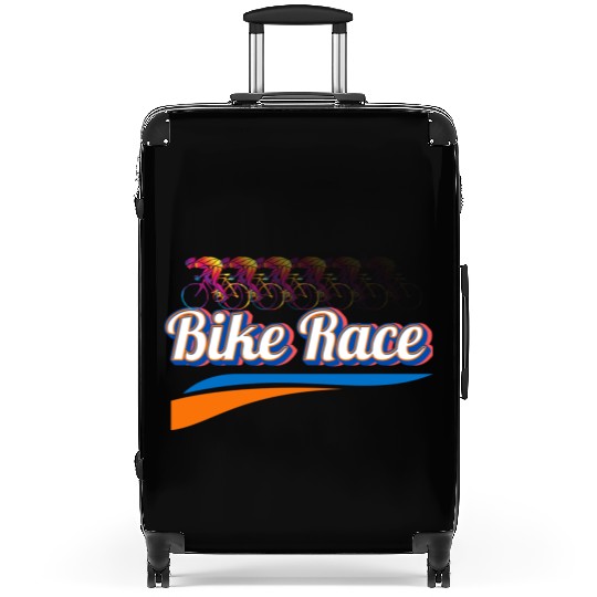Bike Race special colorful design. Suitcases