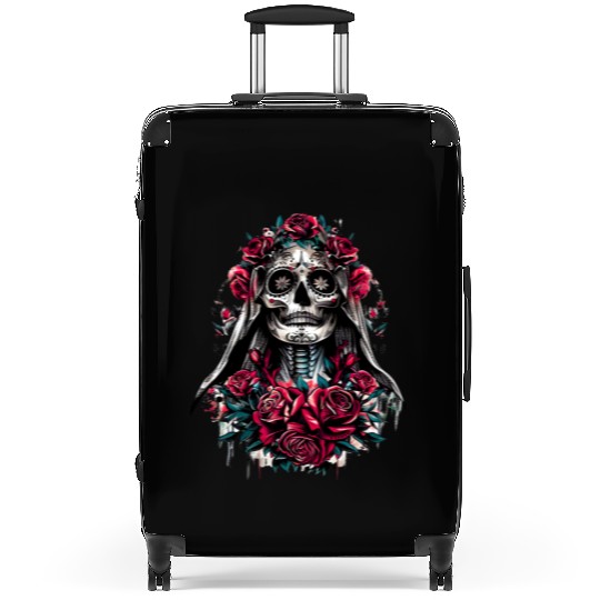 la Santa Muerte Saint Death Mexican Folklore skull Suitcases