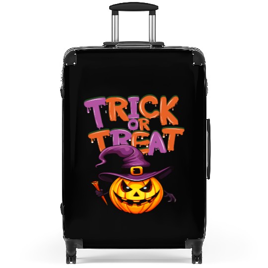Trick Or Treat Halloween Pumpkin Witch Hat Kids Suitcases
