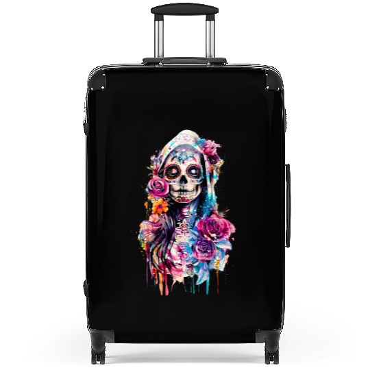Santa Muerte Saint Mexican Folklore Dead Skull Suitcases