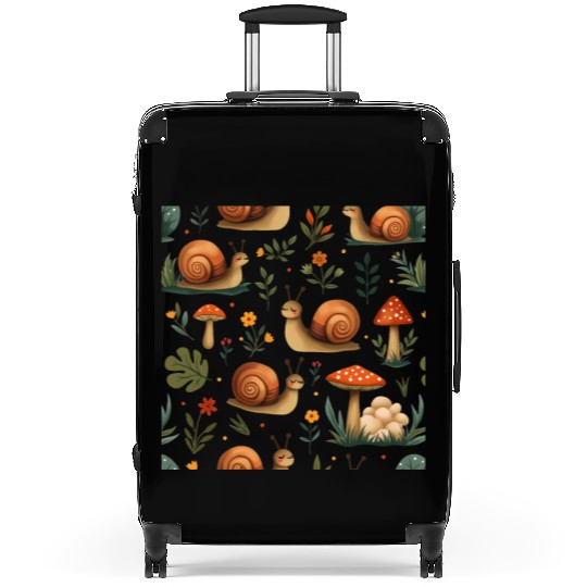 Charming Snails, Mushrooms, and Botanical Art Suitcases