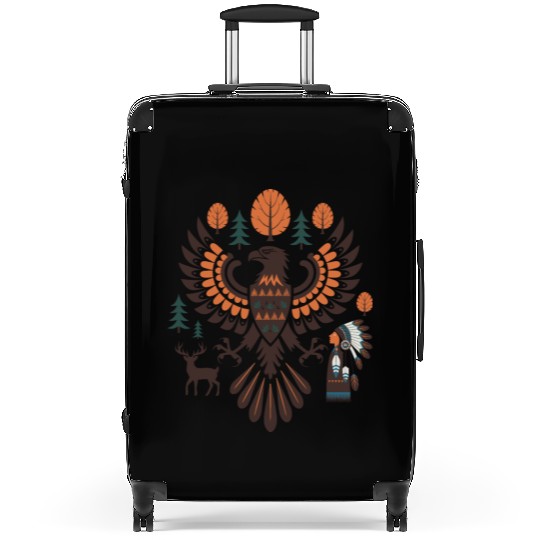 Native American Eagle Design Suitcases