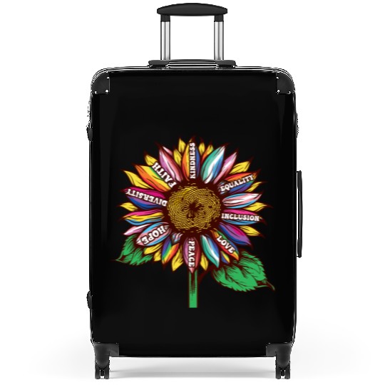 lgbtq sunflower rainbow flags Diversity Human Righ Suitcases