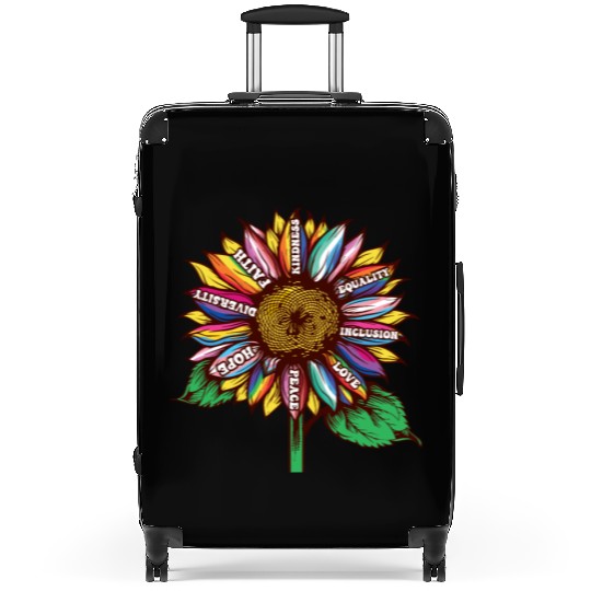 lgbtq sunflower rainbow flags Diversity Human Righ Suitcases