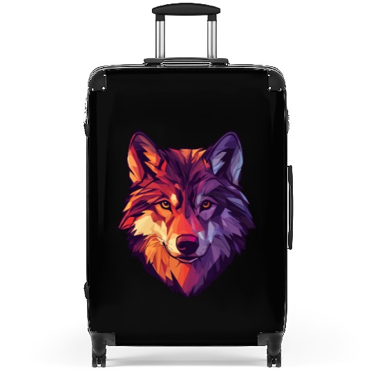 Floral Wolf Vintage Flowers Wolf Face for Wolves Suitcases