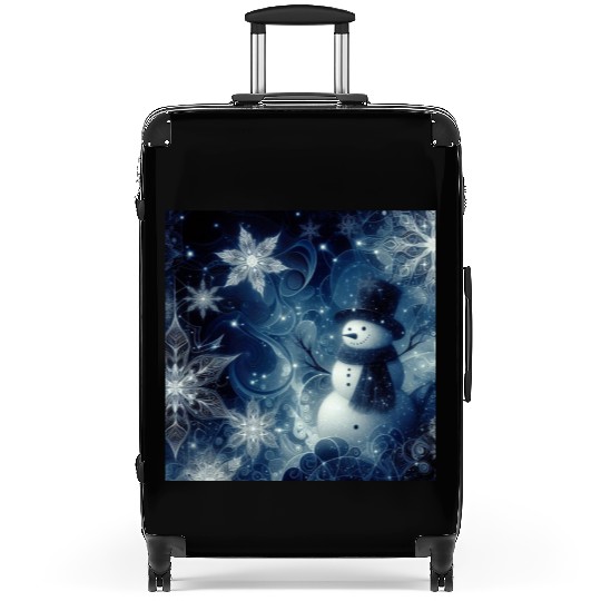 vintage snowman christmas holiday Suitcases