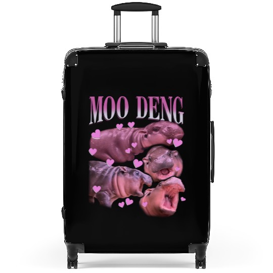 Moo Deng I Love You Bouncy Pig The Cute Baby Hippo Suitcases
