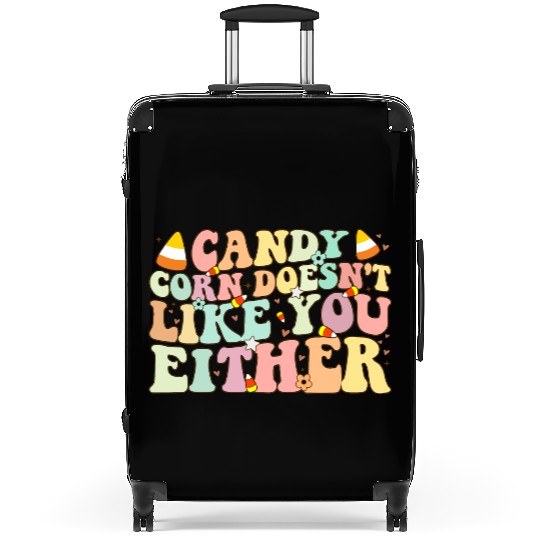 Candy Corn Doesn't Like You Either Funny Halloween Suitcases
