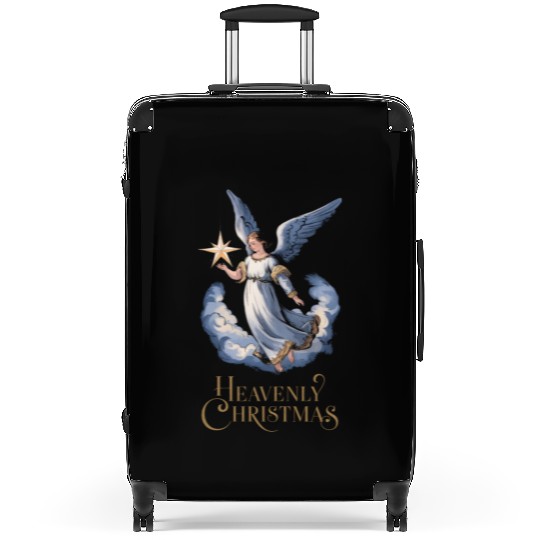 Heavenly Christmas Angel with Star Holiday Art Suitcases
