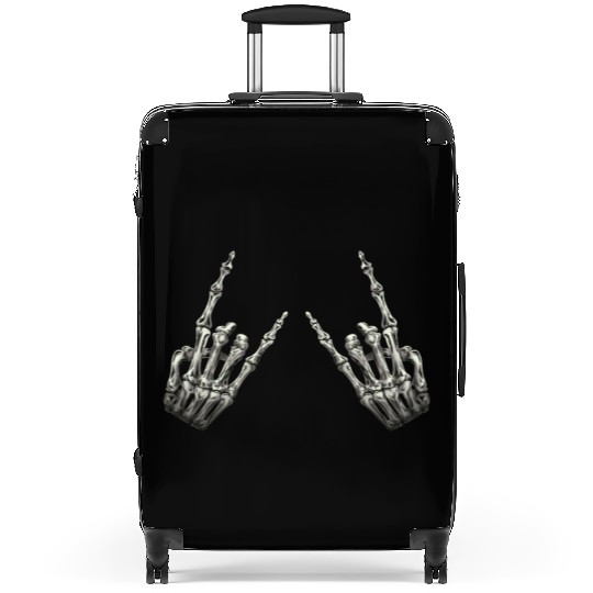 Rock On Rock Star Skeleton Hands Rocker Halloween Suitcases