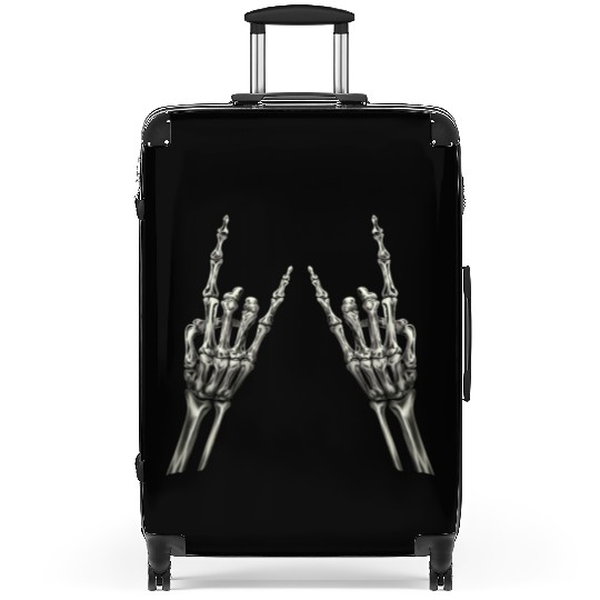 Rock On Rock Star Skeleton Hands Rocker Halloween Suitcases