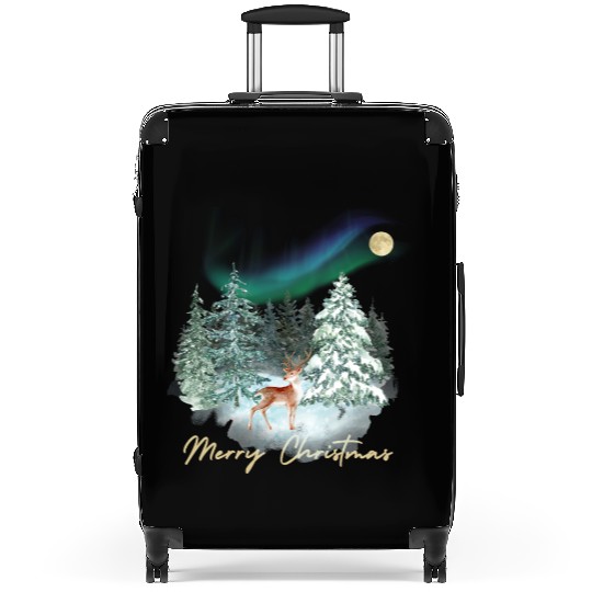 Christmas feeling winter wonderland with nordic Suitcases