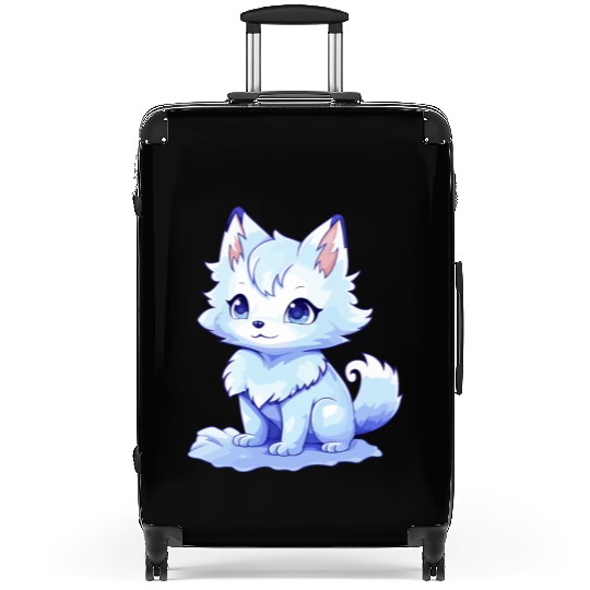 Kawaii Arctic Fox Cute Japanese Anime Aesthetic Suitcases
