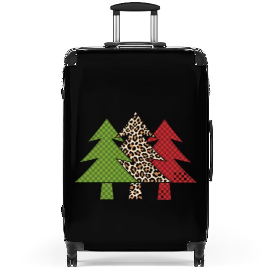Buffalo Plaid Merry Christmas Tree Family Matching Suitcases