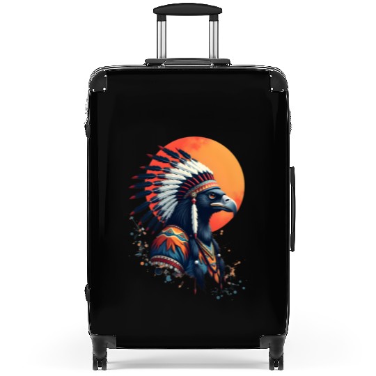 Wind Feather Native American Illustration Suitcases