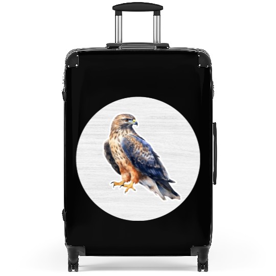 Hawk Watercolor Drawing Suitcases