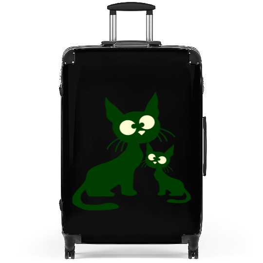 Crazy cat mom dad kitten child kitten family team Suitcases