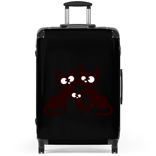 Crazy cat mom dad kitten child kitten family team Suitcases