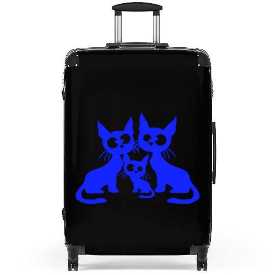 Crazy cat mom dad kitten child kitten family team Suitcases