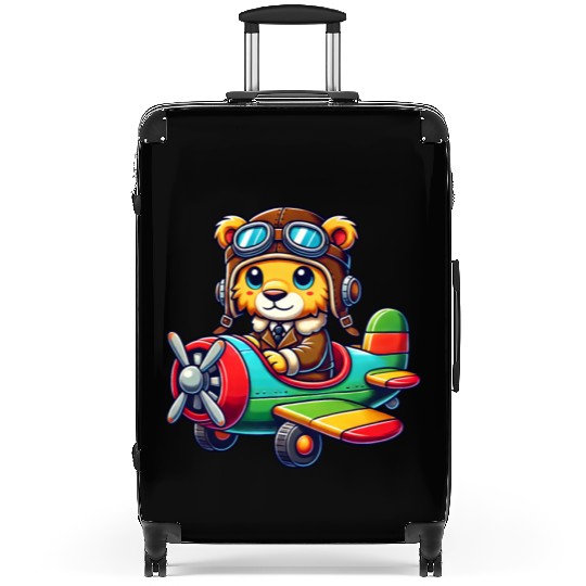 Lion pilot propeller airplane flying license fly Suitcases