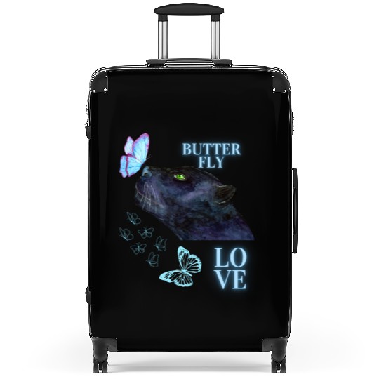 black panther lover butterfly Suitcases