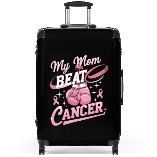 My Mom Beat Cancer Breast Cancer Awareness Suitcases