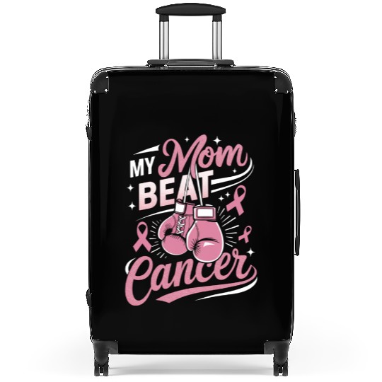 My Mom Beat Cancer Breast Cancer Awareness Suitcases