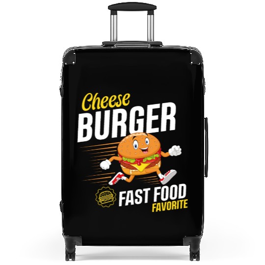 Running Hamburger Cheese Burger Fast Food Favorite Suitcases