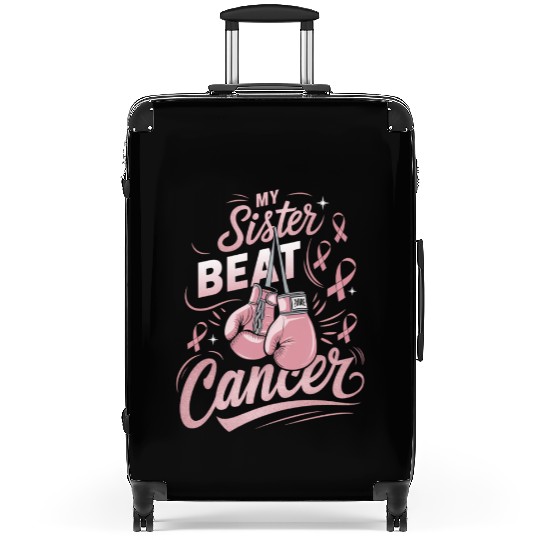 My Sister Beat Cancer Breast Cancer Awareness Suitcases
