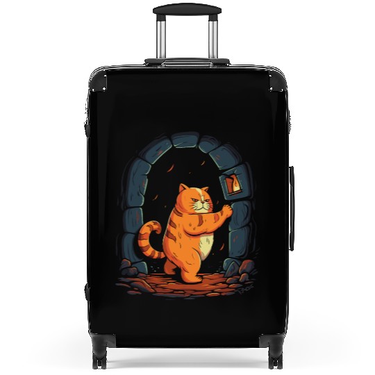Funny Chubby Red Dungeon Cat Suitcases