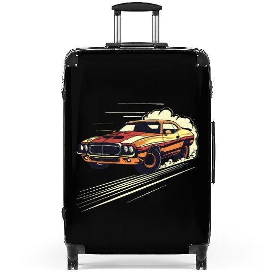 Classic Muscle Car in Action Suitcases