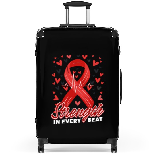 CHD Awareness Strength In Every Beat Suitcases