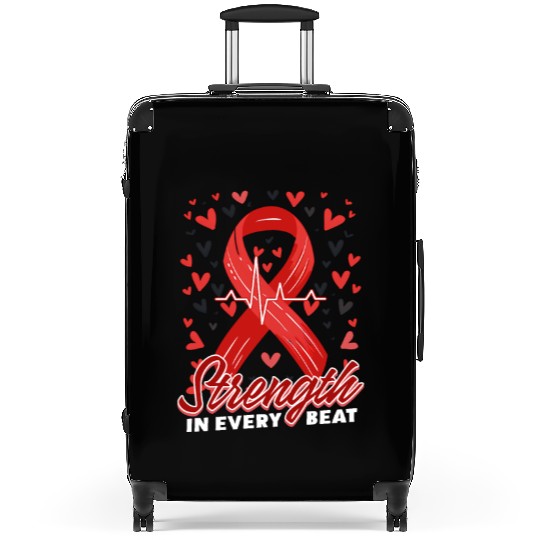 CHD Awareness Strength In Every Beat Suitcases