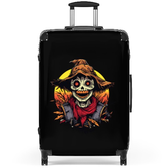 Cartoon Horror Scarecrow Suitcases