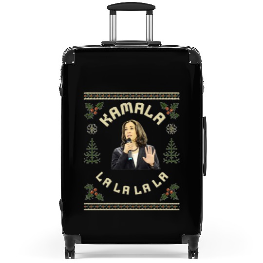 Kamala Harris singing Christmas Carol Suitcases