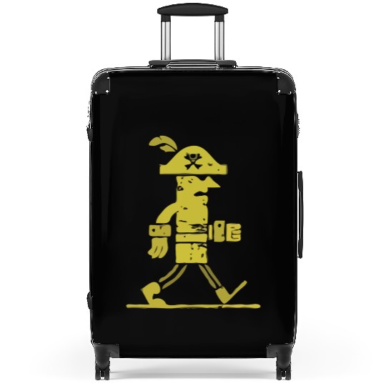 Playful Minimalist Pirate Suitcases in Bright Yellow