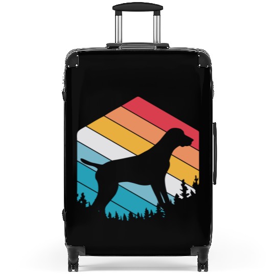 Retro Dog Silhouette German Shorthaired Pointer Suitcases