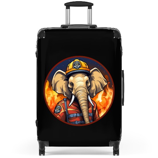 Firefighter elephant Suitcases