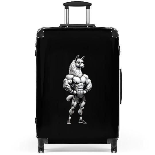 Llama Alpaca Muscle Fitness Bodybuilder Suitcases